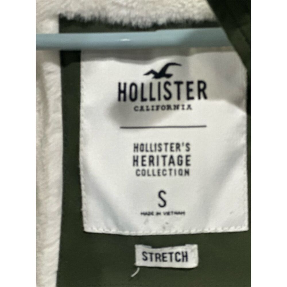 Hollister Women's Parka Coat Green Hooded Winter Size S - Picture 7 of 8